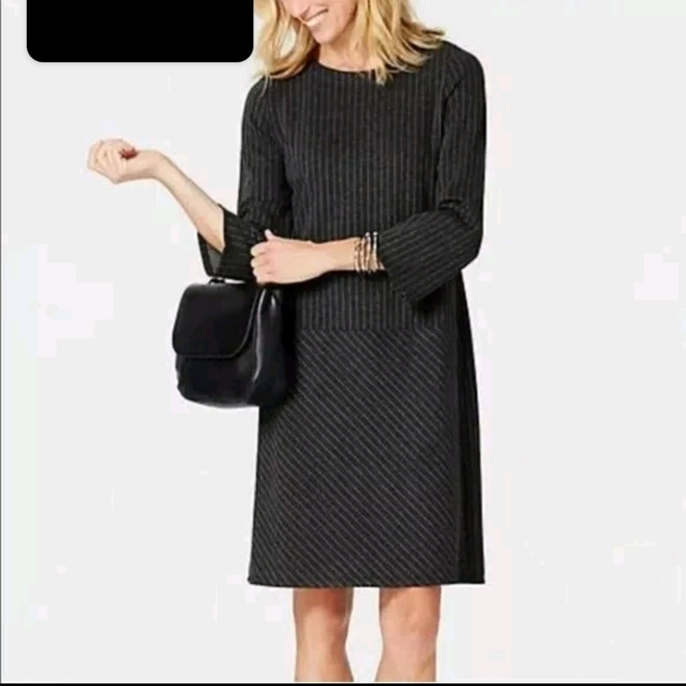J. Jill Ponte Pinstripe Womens Sz Large Dress NWT